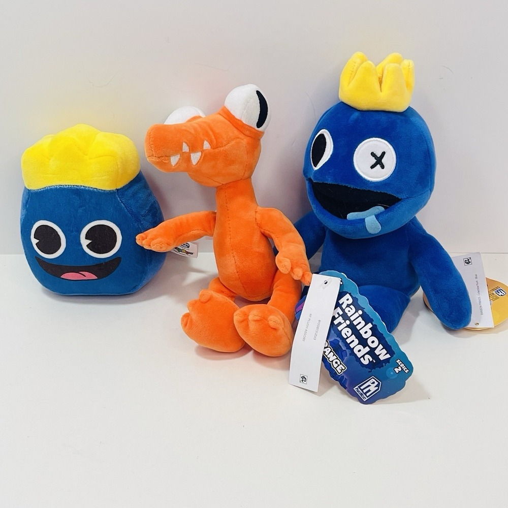 Rainbow Friends Plush Lot of 3 Blue Orange DoughMigos Stuffed‎ Toy PhatMojo